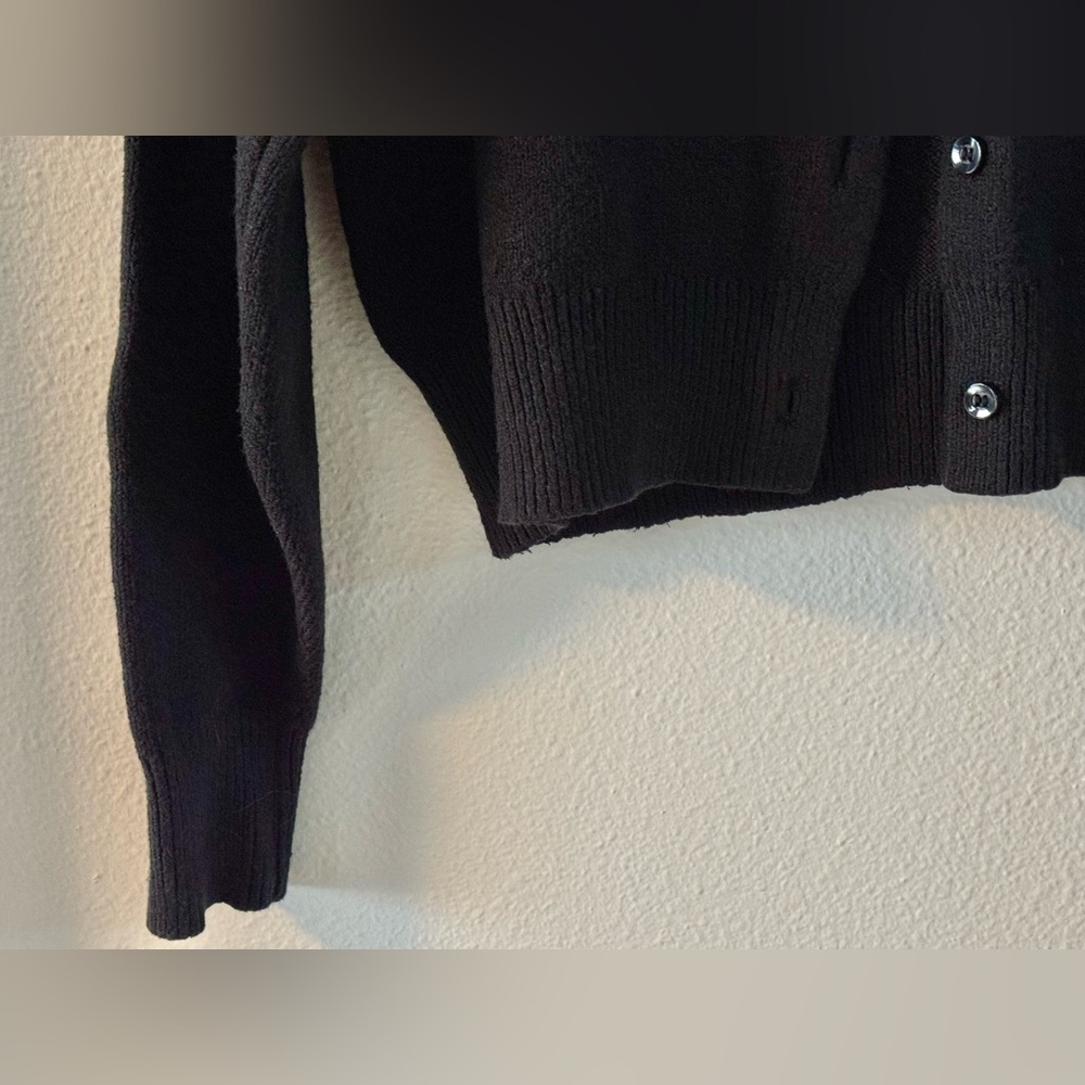 Nordstrom Black Cardigan Cotton Blend, Black, size L - Picture 10 of 16